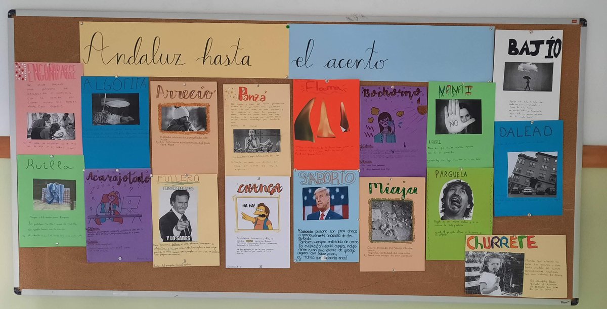 JocaPozo's tweet photo. "Andaluz hasta el acento" https://t.co/oSkv6Z3oXS - Trabajo que he realizado con mi alumnado más joven del @iesvegademijas para hacer un glosario del rico patrimonio #léxicoandaluz y a la vez enorgullecernos de nuestro #acentoandaluz por el #díadeandalucía https://t.co/gYxeoIpSHm