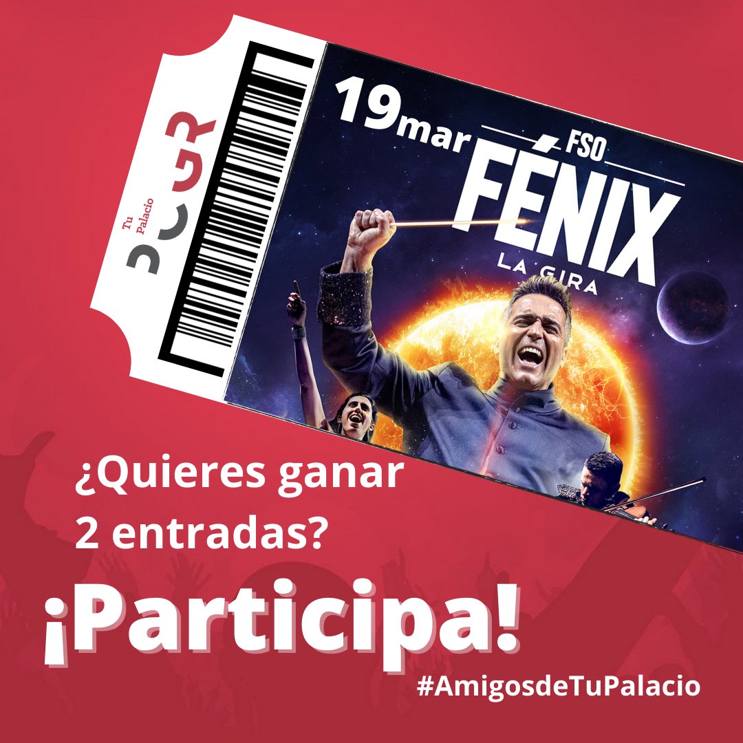 AmigosTuPalacio's tweet photo. 📣 #SORTEO de 2🎟️ para disfrutar de la @FilmSymphony #fsofenix este fin de semana en #Granada 
 𝗣𝗮𝗿𝗮 𝗽𝗮𝗿𝘁𝗶𝗰𝗶𝗽𝗮𝗿 👇🏻
 1️⃣Ser seguidor/a
 2️⃣Me gusta en la publicación
 3️⃣RT con CITA menciona con quién vendrás
👉🏻 BASES https://t.co/Uld9pmh00e
#AmigosdeTuPalacio #Granada https://t.co/w0I4BN5IKt