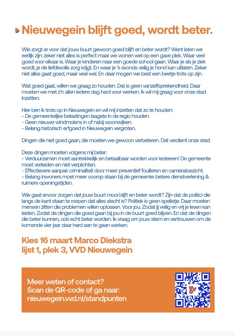 Komende woensdag zijn de verkiezingen. 

Weten waar <a href="/marco_diekstra/">Marco Diekstra 🔆</a> trots op is en wat er volgens hem beter kan?

Stem 16 maart, lijst 1 kandidaat 3