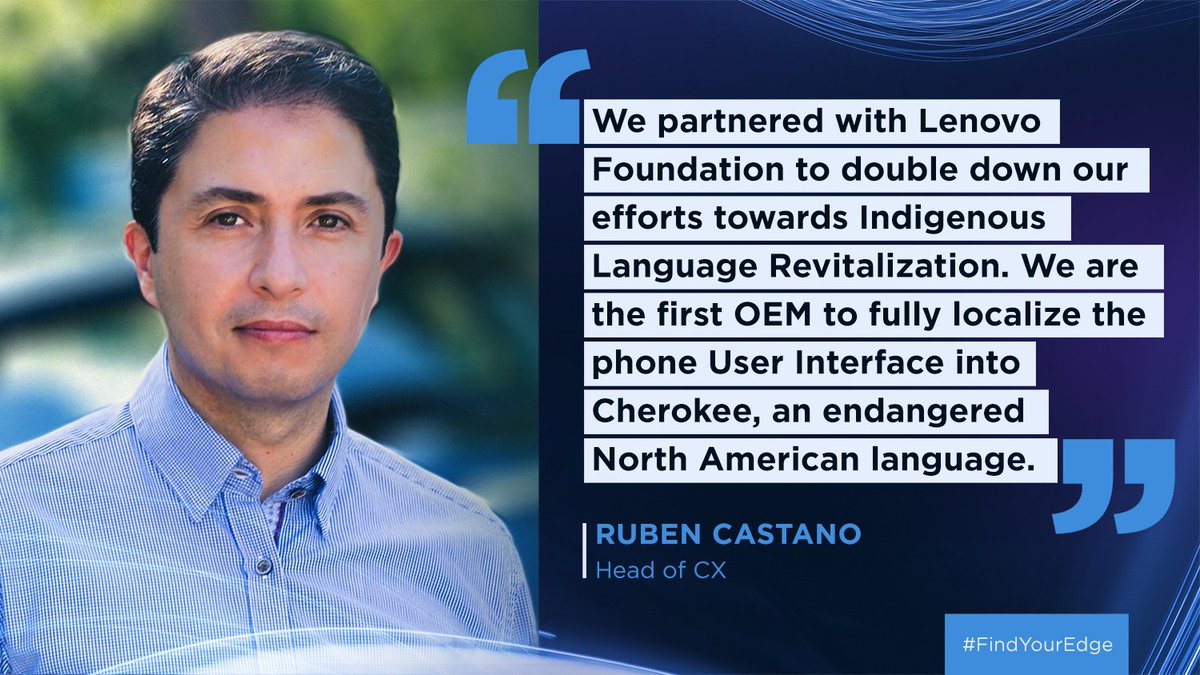 Indigenous Language Revitalization efforts brought the endangered Cherokee language into the user interface of the new edge 30 pro, according to Motorola’s Head of CX Ruben Castano. Know more: lnv.gy/3heXJ24

#findyouredge
