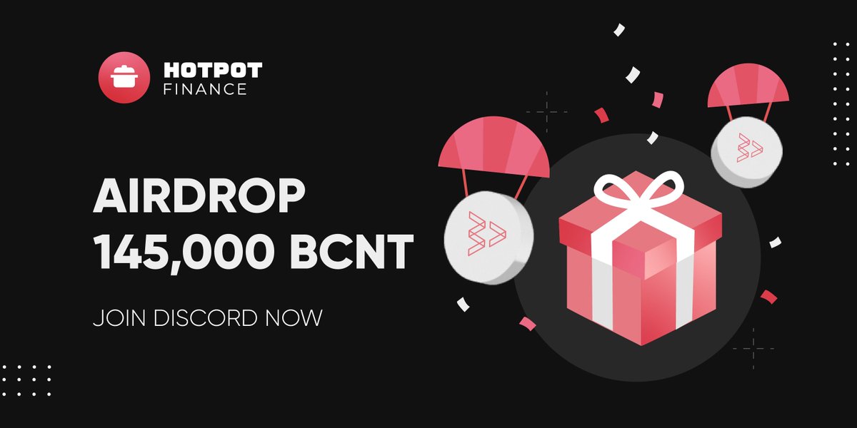 #Airdrop ▶️ #HotpotFinance 🥘

Retweet this post to join 🤟
Airdrop details: pse.is/airdrop_medium

#DeFi #BNBChain #Giveaway