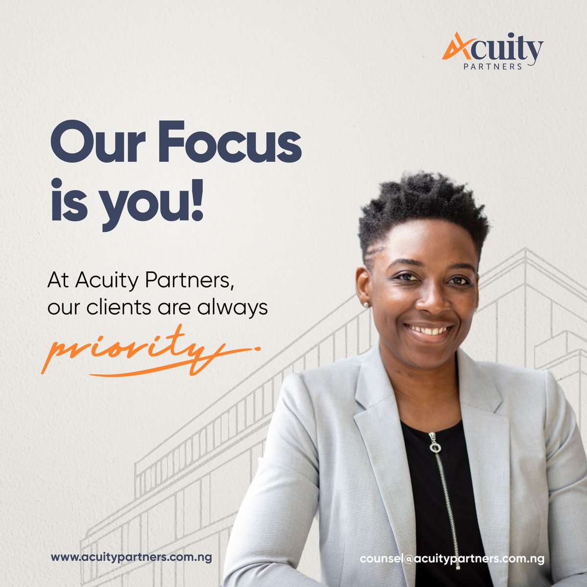 acuity_partners's tweet photo. It's a new week with new objectives, but our priority remains the same - YOU!
Have a splendid week ahead π #MondayMotivation #Focus #Clients #LegalAdvisory #Compliance #Counsel #AcuityPartners https://t.co/g54HXqaLdr