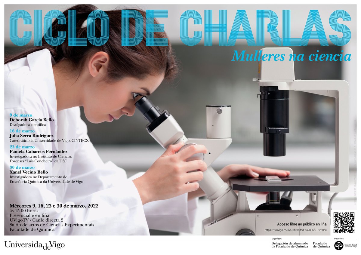 O ciclo de charlas Mulleres na Ciencia organizado pola Facultade de Química e <a href="/dalquimica/">Delegación Química</a> está a contar coa presenza de diferentes personalidades femininas do mundo científico. 👇