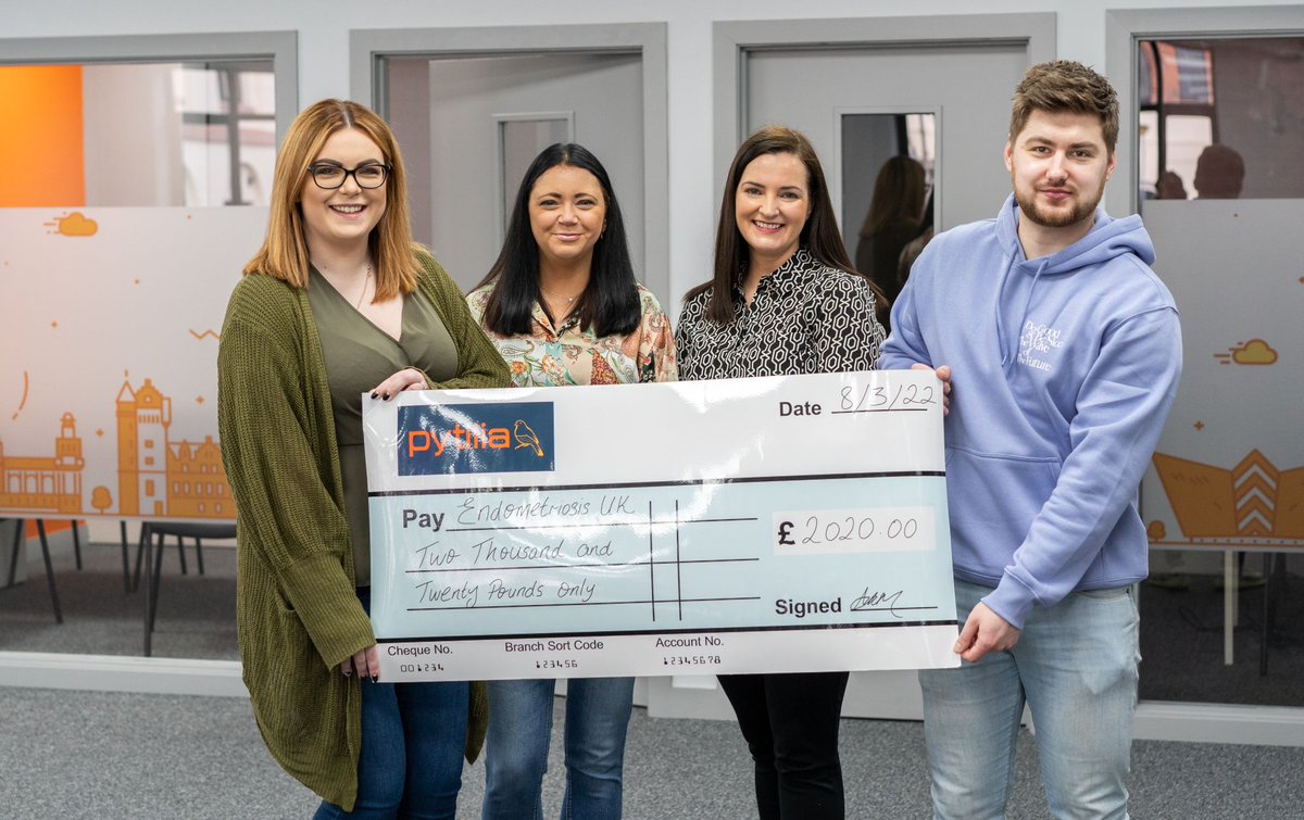 Pytilia (@pytilia_io) on Twitter photo In 2021, Pytilia raised a total of £2020 for <a href="/EndometriosisUK/">Endometriosis UK</a>. We were joined last week by Caroline for the cheque handover, who, along with Pytilia team member Hayley, is a volunteer for Endometriosis UK.
#endometriosis #EndometriosisAwarenessMonth In 2021, Pytilia raised a total of £2020 for <a href="/EndometriosisUK/">Endometriosis UK</a>. We were joined last week by Caroline for the cheque handover, who, along with Pytilia team member Hayley, is a volunteer for Endometriosis UK.
#endometriosis #EndometriosisAwarenessMonth
