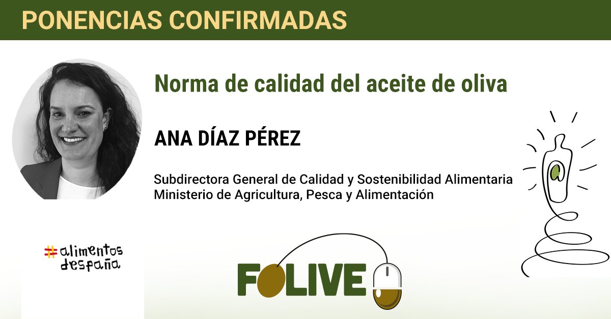 💥¡Ponencia confirmada! Ana Díaz Pérez, Subdirectora General de Calidad y Sostenibilidad Alimentaria en el @mapagob participará en #Folive2022. 👇👇👇

¿Te lo vas a perder? ¡Regístrate gratis ahora!
👉 folive.vfairs.com/es/registratio…👈