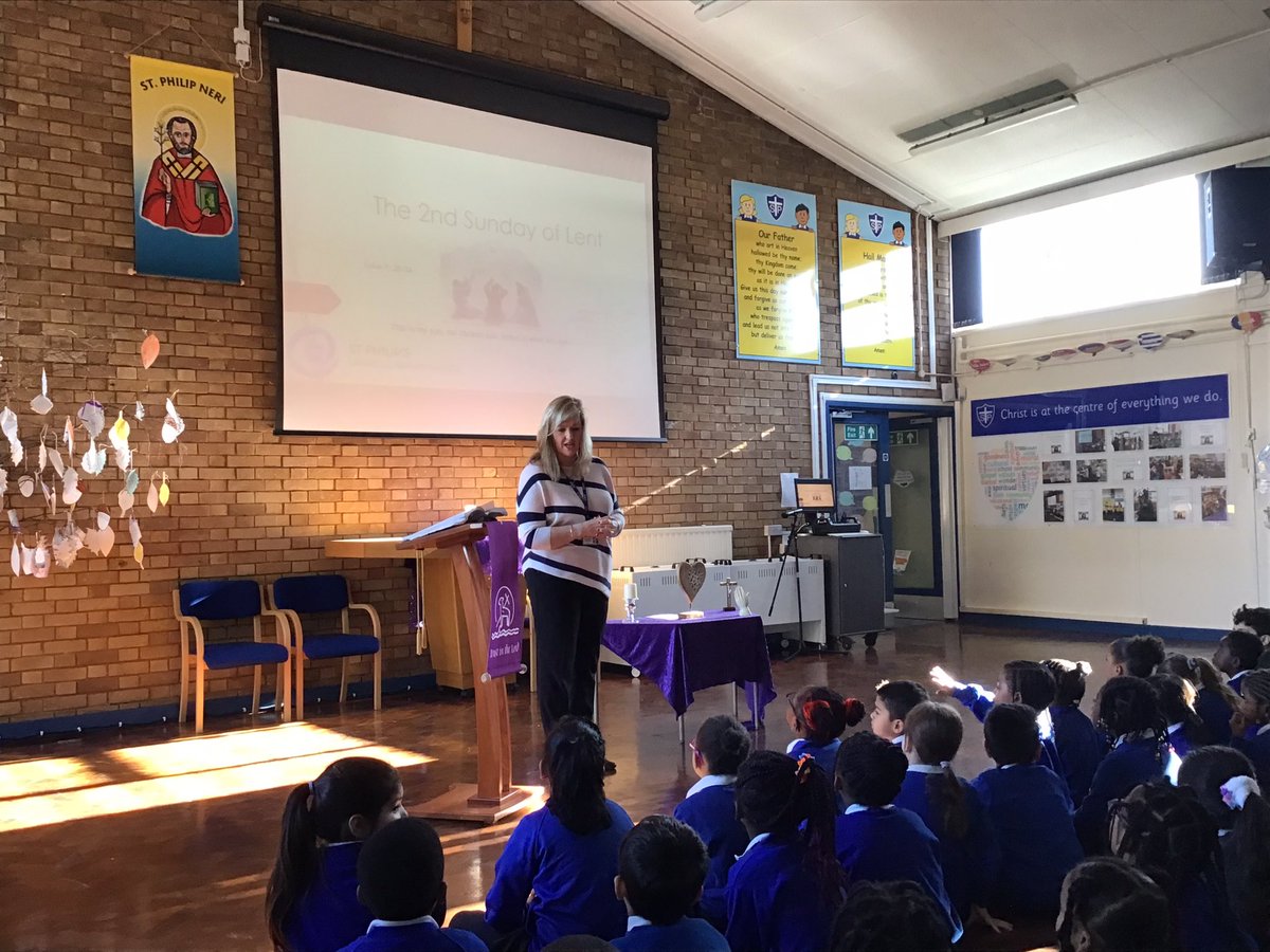 STP_School's tweet photo. Mrs Hinton led a reflective Gospel assembly for us all this morning, thinking about how God ✝️ talks to us through small signs 🌈☀️💫 in our world 🌎 #thegospel #worship #catholiclife #timeofreflection #timeofprayer #walkwithjesus #lent https://t.co/ptpqzJypKc