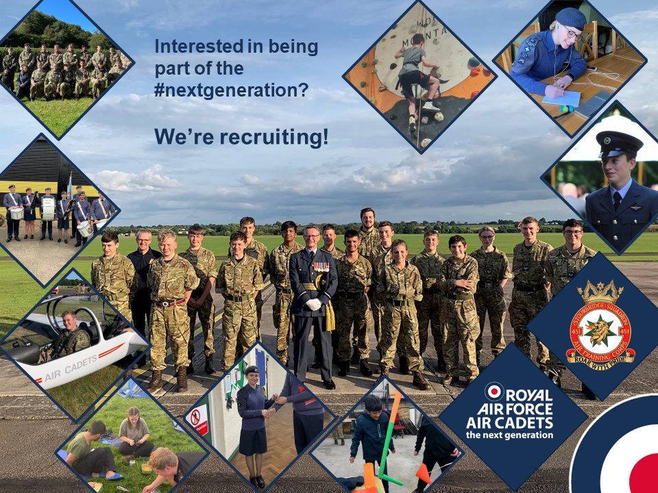 We're recruiting!

Flying, gliding, fieldcraft, band, DofE, STEM, cyber, space, 1st aid, sport, shooting, drill, radio, qualifications...a lifetime of friends and stories. 

Open Evening Wed 30 March at 20:00hrs!

Check out more information here 👇
facebook.com/451SqnATC/post…
