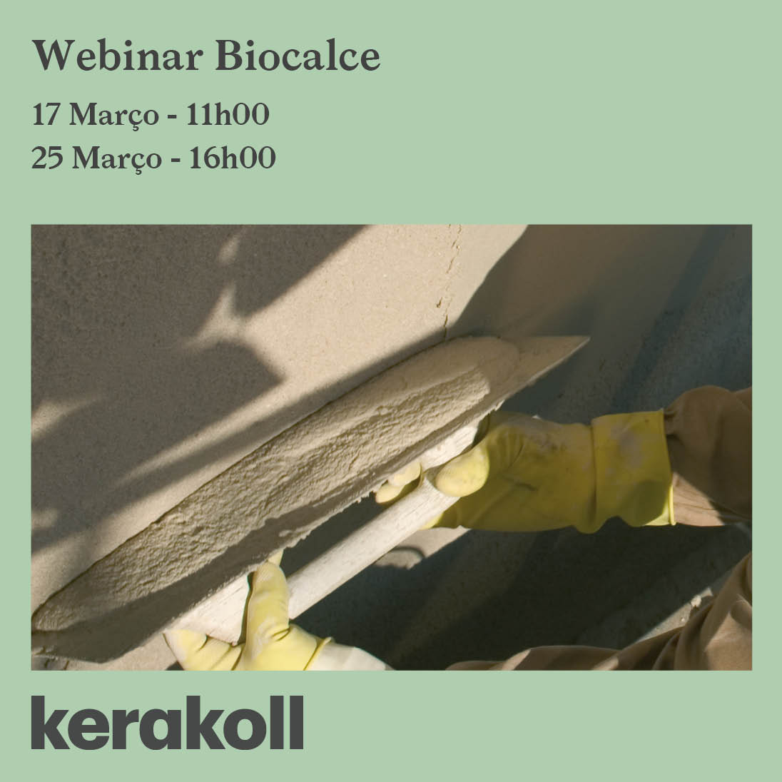BIOCALCE é a linha completa de argamassas para a construção e a recuperação de edifícios e alvenarias na bioconstrução e no restauro histórico.

Assista ao WEBINAR BIOCALCE [17 de Março – 11h00 / 25 de Março – 16h00]. Mais informação em kerakoll.com/pt-pt/eventos/

#kerakoll