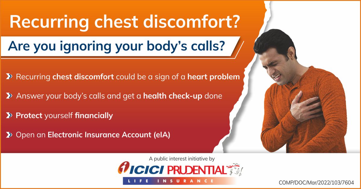 Our heart gives us early warning signs before a major heart problem. We often ignore these until it’s too late. Listen to the early signs. Go for regular health check-ups and protect yourself financially.

Visit: bit.ly/3I2Y42M

Disclaimer: bit.ly/3bARCBP