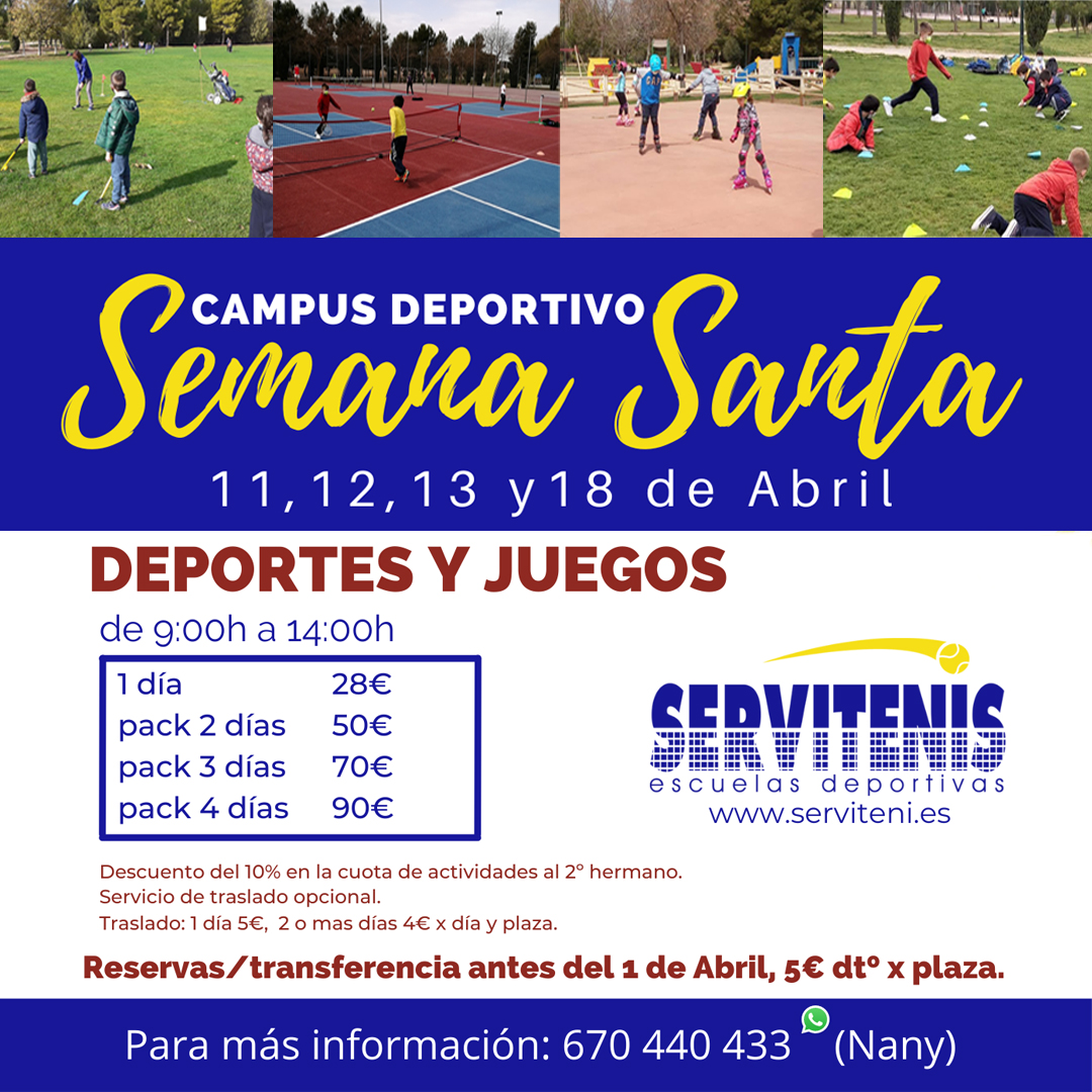DEBERES en SEMANA SANTA.
🔝 Actividades físicas, Deportes, Juegos y diversión!!
😍 Estupenda alternativa para los niños en los días de vacaciones de Semana Santa.
📍𝗦𝗘𝗥𝗩𝗜𝗧𝗘𝗡𝗜𝗦
🄴🅂🄲🅄🄴🄻🄰🅂
🄳🄴🄿🄾🅁🅃🄸🅅🄰🅂
☎️ 𝟲𝟳𝟬 𝟰𝟰𝟬 𝟰𝟯𝟯
🇻 🇮 🇩 🇦 🇸 🇦 🇳 🇦