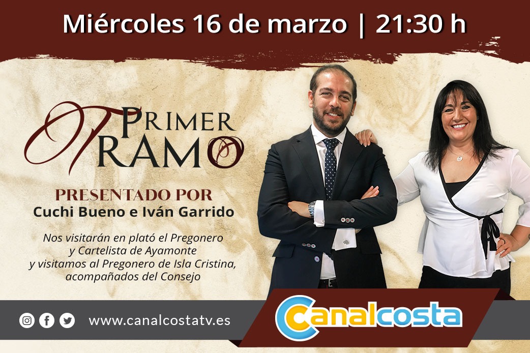 CanalcostaTv's tweet photo. 🎥 ¡𝐍𝐔𝐄𝐕𝐎 𝐏𝐑𝐎𝐆𝐑𝐀𝐌𝐀!

➡ Sigue hoy nuestro programa @PrimerTramoTV, donde nos visita en plató el pregonero y cartelista de #Ayamonte, además de visitar también a el pregonero de #IslaCristina.

¡Te esperamos a  las ⏰ 21:30 horas. https://t.co/GgrYpQY6cB