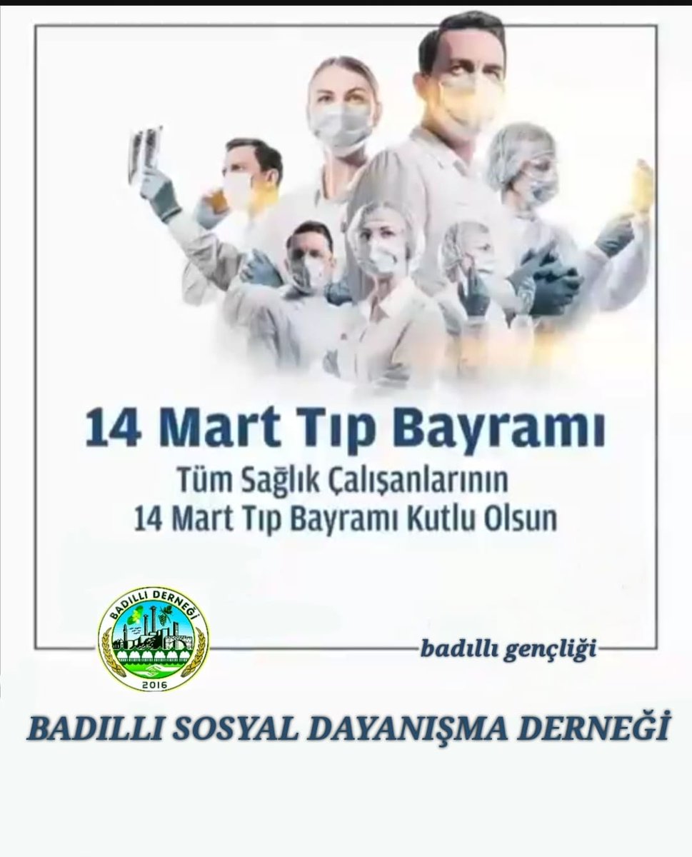 badillider63's tweet photo. Sağlıklı bir nesil, sıhhatli bir gelecek için gece gündüz demeden hizmet veren başta hekimlerimiz, hemşirelerimiz olmak üzere tüm sağlık çalışanlarımızın #14MartTıpBayramı’nı yürekten tebrik ederiz.#badıll #beğdilli https://t.co/RSXNxr3Cv3