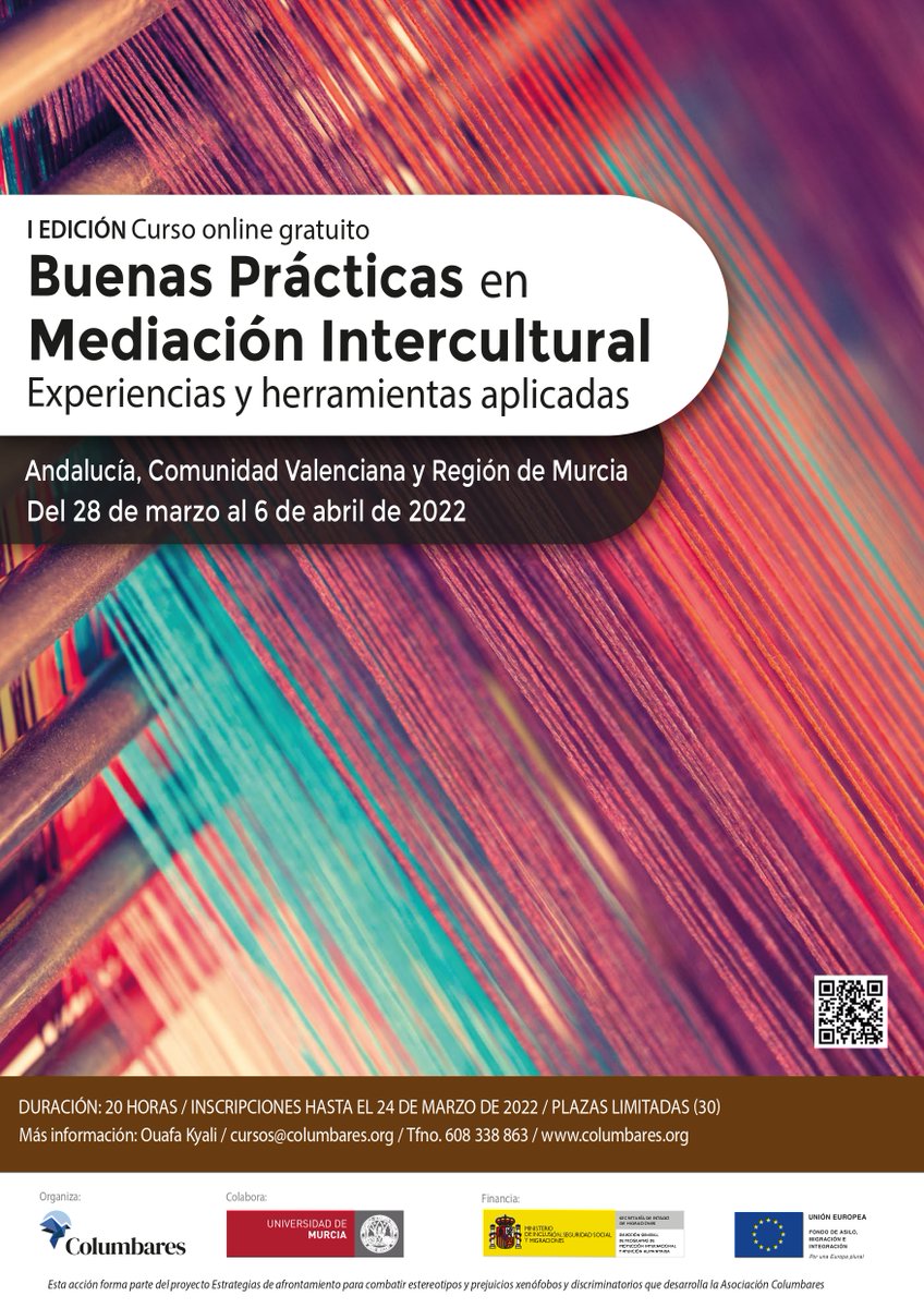 mundojovenRM's tweet photo. Curso online gratuito: "Buenas Prácticas en Mediación Intercultural" Experiencia y herramientas aplicadas 
📅Fecha Fin: 24 marzo 2022
📣Más Info: 👉https://t.co/TT1KxFnKH7 @ColumbaresONG #redsij https://t.co/yhO9eib8s9