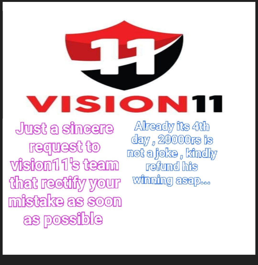 fantasyfather2's tweet photo. Its a request to all the fantasy influencers who are promoting vision 11 fantasy app as you people are having firect contacts
kindly solve this matter 
They updated wrong pts and because of this my friend  lost his 20k
@Vision11ofc
@DonciCxKohli
@cric11forecast 
@AkshatJ95015583 https://t.co/S2lazYVJbb