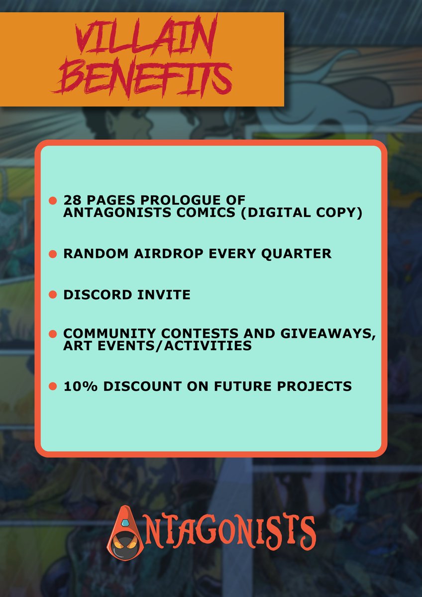 Antagonists_Nft's tweet photo. There are no more heroes left. Earth's only hope for survival is a league of villains called Antagonists. Here are their plans to save the world from an invasion.

Follow us for more updates!

#NFT  #NFTartist  #NFTcommunity #cryptoartist #Antagonists https://t.co/cpERmF3o2B