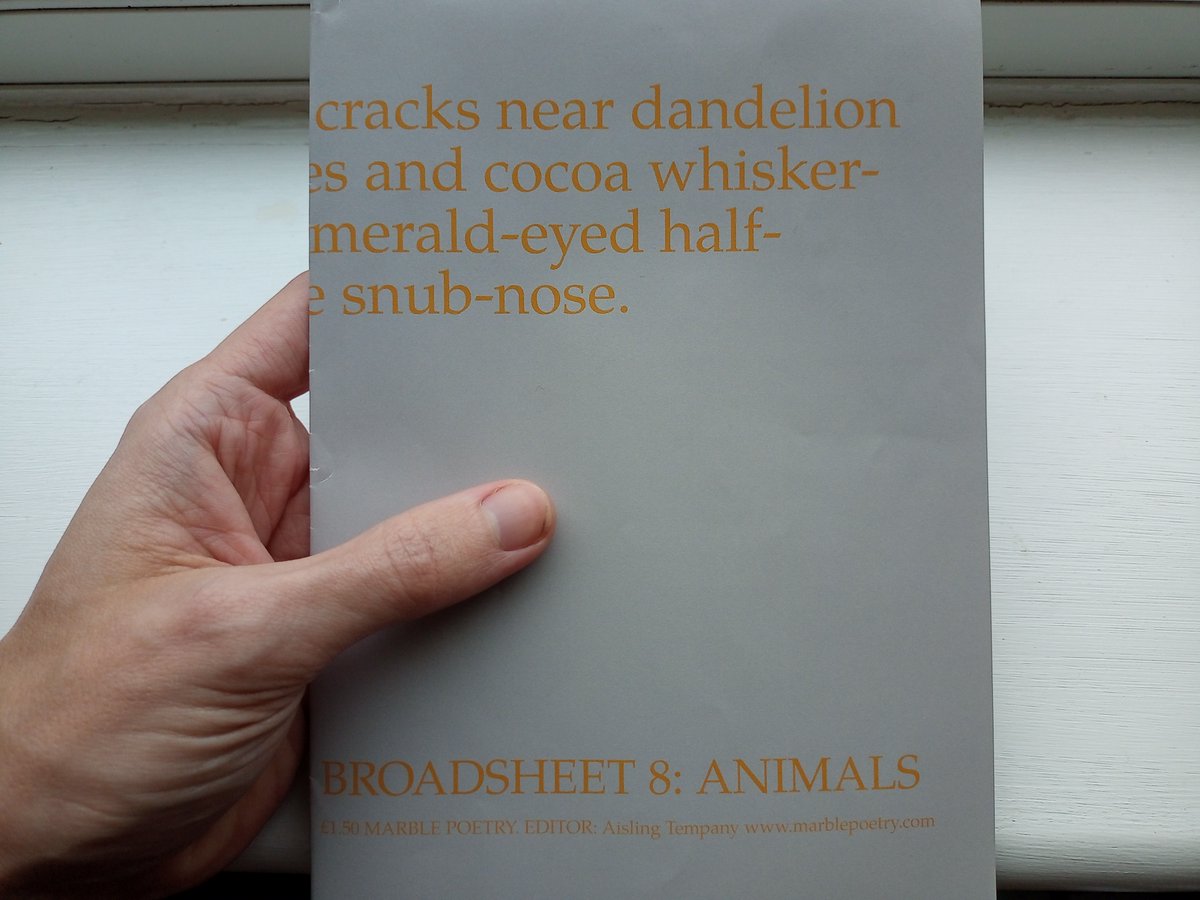 ClawSpitfire's tweet photo. And for anyone following, this is indeed the fourth poem in a mini-sequence to be published. 'Dog' was published in @MarblePoetryMag 's Broadsheet series 8 in December. You can get a subscription to the series here:
https://t.co/UABkQMxzRx https://t.co/GDYf1Z5EQh