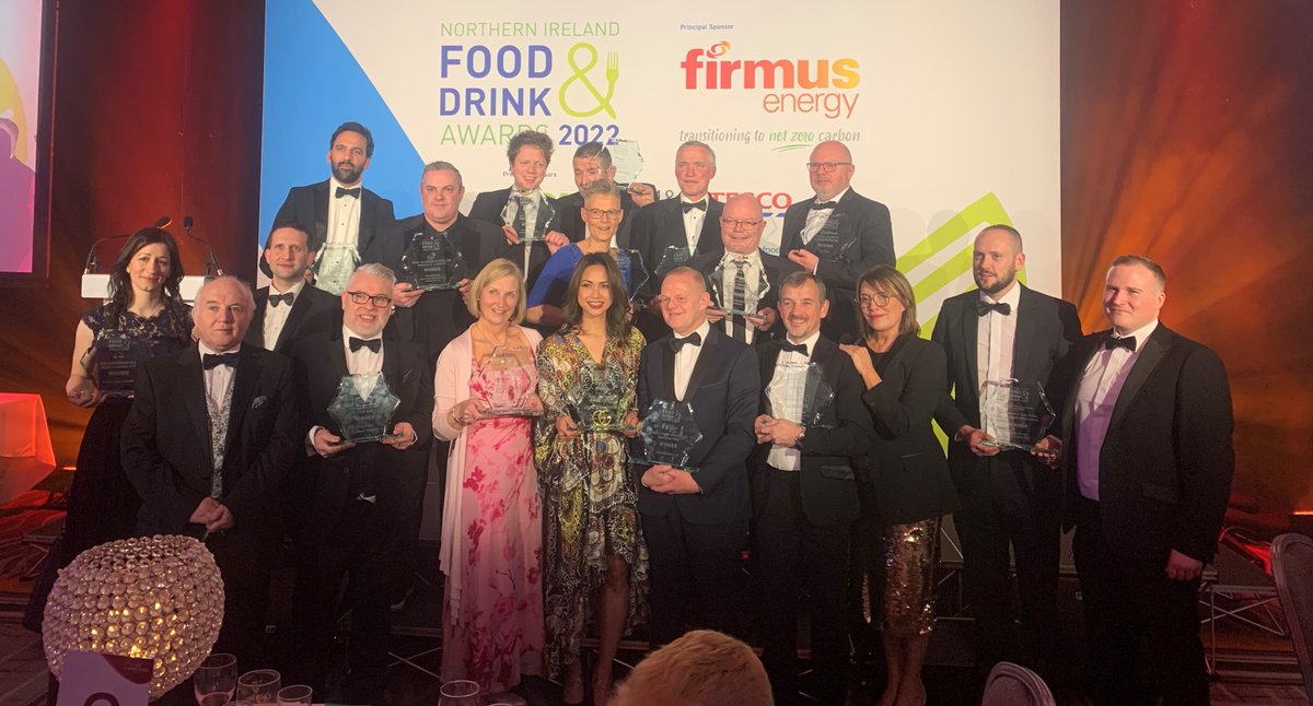 A massive congratulations to all of this years winners at the 𝟐𝟎𝟐𝟐 @NIfoodanddrink Awards. The high standards and innovation within NI's Food industry is just incredible and our team were delighted to attend to join in the celebrations.