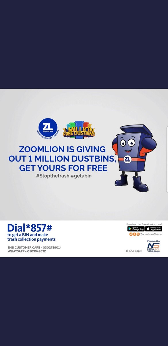 David14716822's tweet photo. Dont give up..We are still on course of making our environment clean..We need all all to be part of this project..Dail *857# to get a bin now..Ayekoo !!!
#GetABin 
#Zoomlion https://t.co/U9JsVqdGa8
