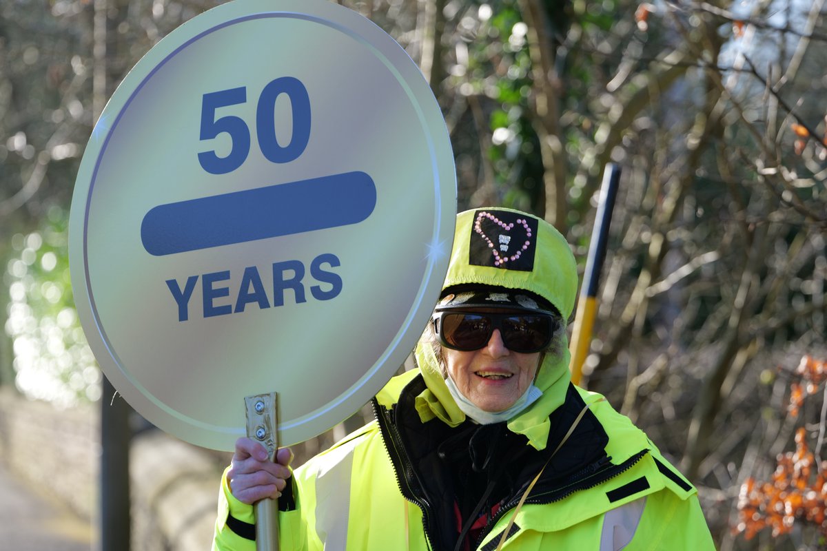ParboldDouglas's tweet photo. A golden morning to celebrate the INSPIRATIONAL Brenda Entwistle! 

🌟50 years crossing children safely and joyfully outside Parbold Douglas CE Academy!🌟 

According to Brenda: "It's not permanent. I'm still deciding if I like it."
@educationgovuk @LancashireCC @CofE_Education https://t.co/pdsknagjMm