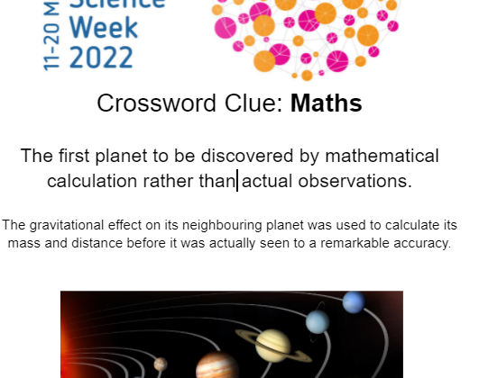 lister_science's tweet photo. Sneak peek of some clues to the crossword competition. Clues can be found all around the school this week.. #BritishScienceWeek https://t.co/5ftbMLQkFB