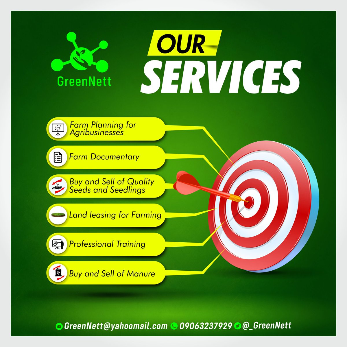_GreenNett's tweet photo. *FARMING MADE EASY!!!*

Farming can now be existing and stress free by simply engaging our services.

Our professionals are here to help plan your farm/agribusiness, provide quality workforce, make a documentary of your farm/agribusinesses and lots more. https://t.co/H7u677WFRc