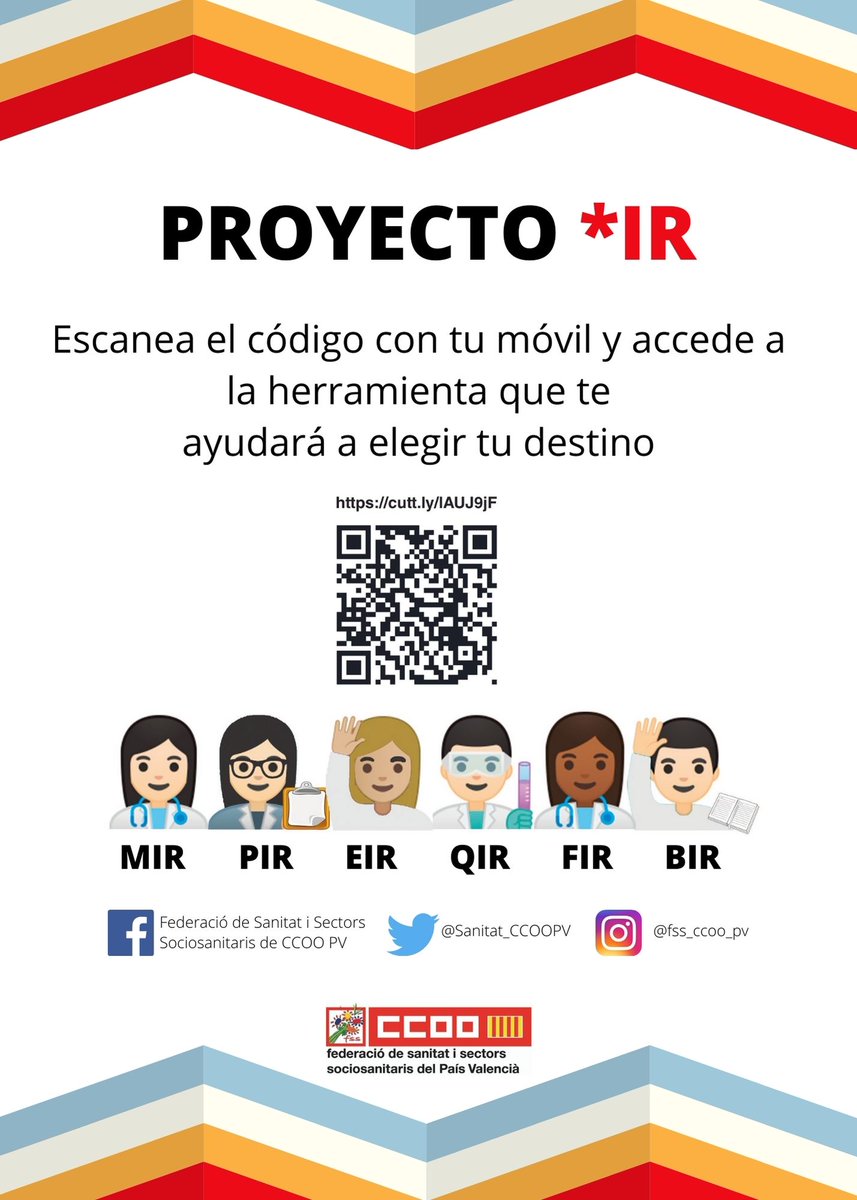 Sanitat_CCOOPV's tweet photo. 👋Hola, futur@ residente, ¿ya sabes dónde estudiar tu especialidad?

👉Puedes consultar todas las plazas FSE haciendo clic en nuestro #ProyectoIR 

📲Es tu herramienta https://t.co/kyNuDXX0GW 

🙂Nos especializamos contigo https://t.co/KFNdusZRWB