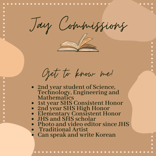 CommissionsJay's tweet photo. Hello, students!✨

Are you stressed and struggling on doing your school works? Don't worry, I got your back! I am now open for academic commissions! 🤩 (SHS JHS)

📌 Low price guaranteed!
📌 Slide into my DMs if you're interested!

#academiccommissionsph
#academiccommissions https://t.co/x22Q84v9iX
