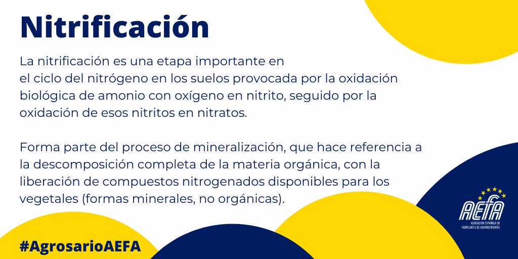 AefaAgro's tweet photo. ¿A qué nos referimos cuando hablamos de #nitrificacion? Te lo explicamos en nuestro #agrosarioaefa #AEFA #agricultura #nitrogeno https://t.co/ahQMbvyyRz