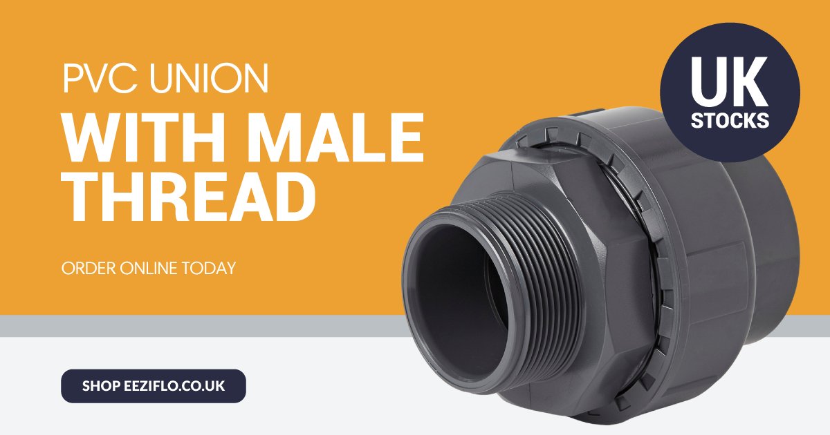 We stock Inch Male Threaded Unions allowing for easy connection to a Female Threaded fitting. Our online store provides a complete range of PVC Fittings suitable for most projects. Browse our full range online today at ow.ly/EXJ250I6JFK.

ow.ly/kMgP50I6JFJ