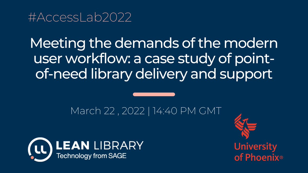 leanlibrary's tweet photo. We're excited to join @openathens #AccessLab2022 on the 22nd March - just over a week to go! ☺

We're presenting our #WorkflowforLibGuides case study with @UOPX, &amp; discussing delivering library support at the #pointofneed. 💻

Register here: https://t.co/RqaoOgvxsu https://t.co/YNtFosHikV