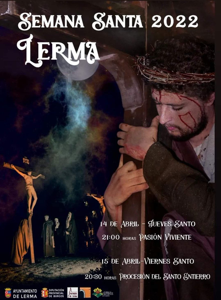 Cartel promocional de la Semana Santa de Lerma #Burgos <a href="/archiburgos/">Archidiócesis de Burgos</a> <a href="/BurgosTur/">Burgos Origen y Destino</a> <a href="/AYTOLERMA/">AYTO. DE LERMA (BURGOS)</a> <a href="/LermaTurismoCIT/">CIT de Lerma</a>