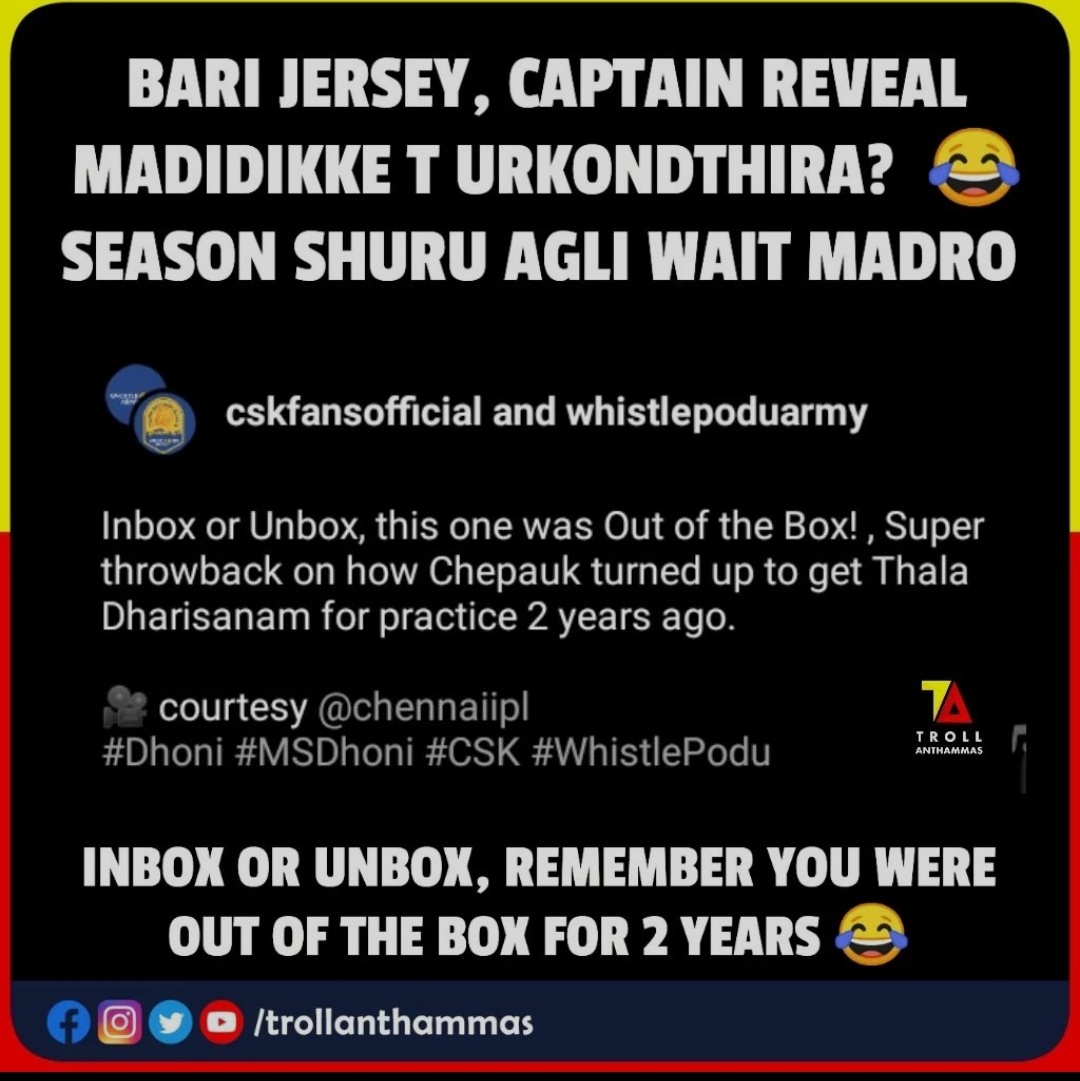 iamtejasgowda's tweet photo. @CSKFansOfficial @msdhoni @ChennaiIPL Inbox or Unbox, Remember you were out of the Box for 2 years. 
Don't mess with us pakadmane @CSKFansOfficial @CSKFansArmy. 
We are always loyal @RCBTweets
Fans. 
@BoldBrigade @rcbfanarmy @IPL @imVkohli https://t.co/jifSi7FhCW