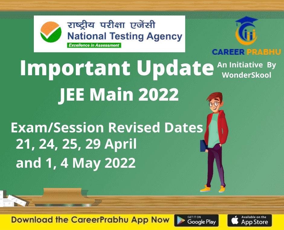 WSEducate's tweet photo. JEE Main Update!!!
#careerprabhu #careercounselling #nta #jeemains #Engineering https://t.co/U1yVuego0A