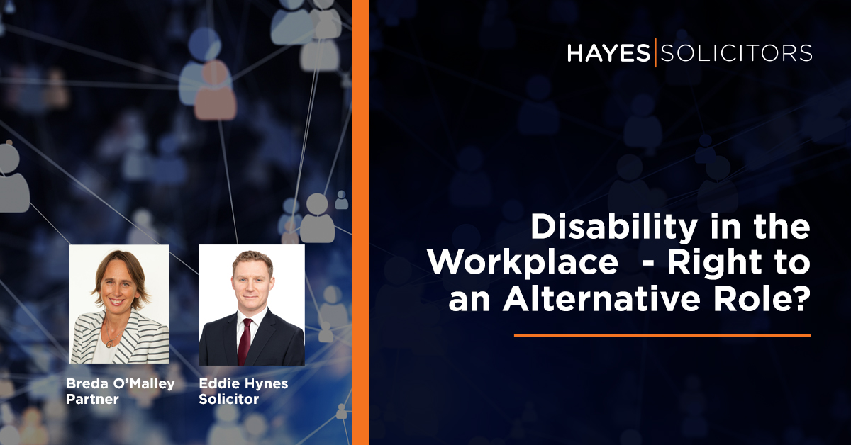 Hayes solicitors LLP (@hayessolicitors) on Twitter photo Breda O'Malley and Eddie Hynes discuss a recent employment law case before the <a href="/EUCourtPress/">EU Court of Justice</a> Court of Justice of the European Union concerning the responsibilities of employers around disability in the workplace hayes-solicitors.ie/News/The-Belgi⦠#employmentlaw Breda O'Malley and Eddie Hynes discuss a recent employment law case before the <a href="/EUCourtPress/">EU Court of Justice</a> Court of Justice of the European Union concerning the responsibilities of employers around disability in the workplace hayes-solicitors.ie/News/The-Belgi⦠#employmentlaw
