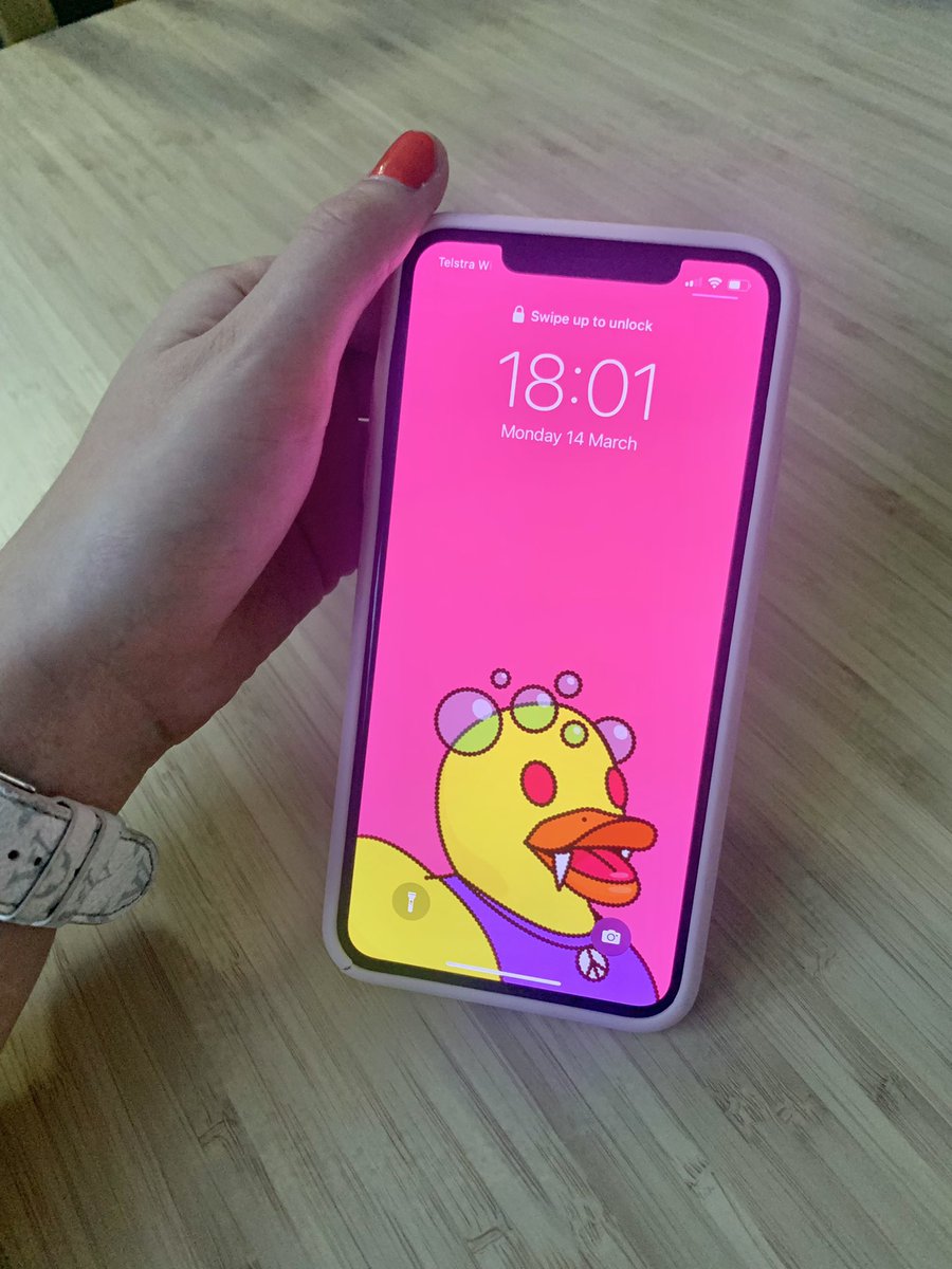 Lauraashleaj's tweet photo. Love my little @RubberDuckBP phone screen! ๐ฅฐ Iโm making them for my duckie friends, if youโd like your duckie to fit on your wallpaper, drop your duck below ๐๐ผ #bathparties #duckfollowduck https://t.co/1xPo5QMQr1