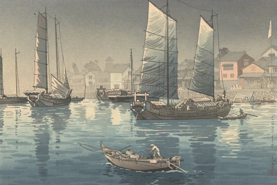 azukimuseum's tweet photo. collection no.37
土屋 光逸(Tsuchiya Koitsu)
(1870-1949)
瀬戸内海 明石の港
木版 1938
構造物の描き込みはとても精緻で素敵です。
一方、人物は遠景・後ろ姿の作品が多く、個人的な印象ですが人物は苦手だったのかも…
#あづきの空想美術館
#空想美術館
#Azukicollection
#Azukimuseum https://t.co/8zddcpG8Wi