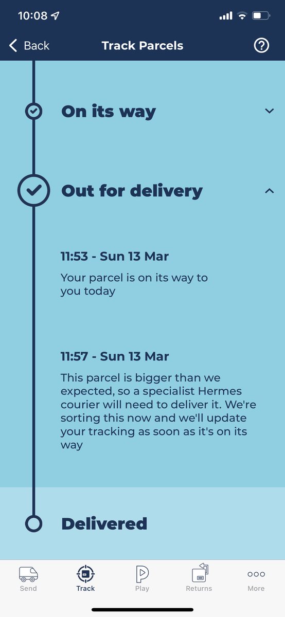 AnnieBHF's tweet photo. @Hermesparcels Since when did a pair of trainers come under light and large? Does the courier drive a little tikes car?? https://t.co/Q7XWKBCqAb