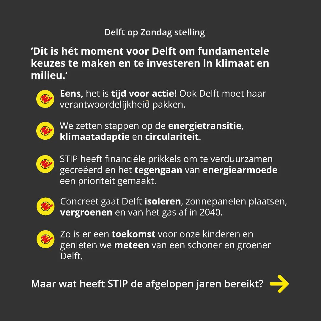 edwinijsman's tweet photo. Wat vindt STIP van de stelling: ‘Dit is hét moment voor Delft om fundamentele keuzes te maken en te investeren in klimaat en milieu.’ ❓
Lees het in deze post en swipe ▶ voor de bereikte punten van STIP op het gebied van duurzaamheid♻️
#StemStip #GoedGeregeld https://t.co/L0XrhJ0jW9