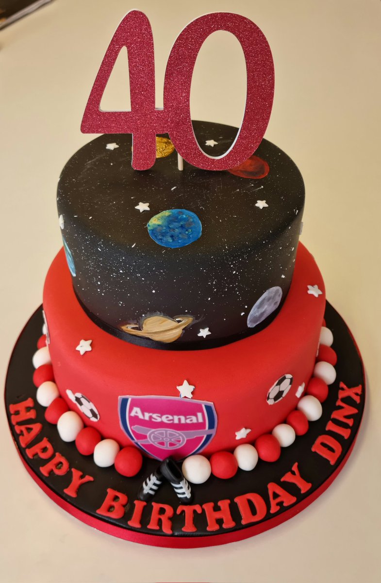 HenleysCake's tweet photo. A planet/football mash-up... Happy 40th ! https://t.co/LzaeE4XQao
