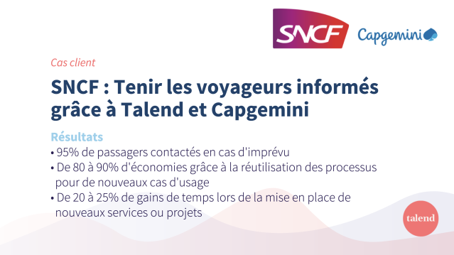 jfmonteil's tweet image. Grâce à des données clients saines, la @SNCF crée des services toujours plus innovants et permet à 5 millions de passagers par semaine de recevoir en temps réel, les informations nécessaire pour leur déplacement. @Talend @capgeminifrance #TalendDataHealth bit.ly/3i5whUT