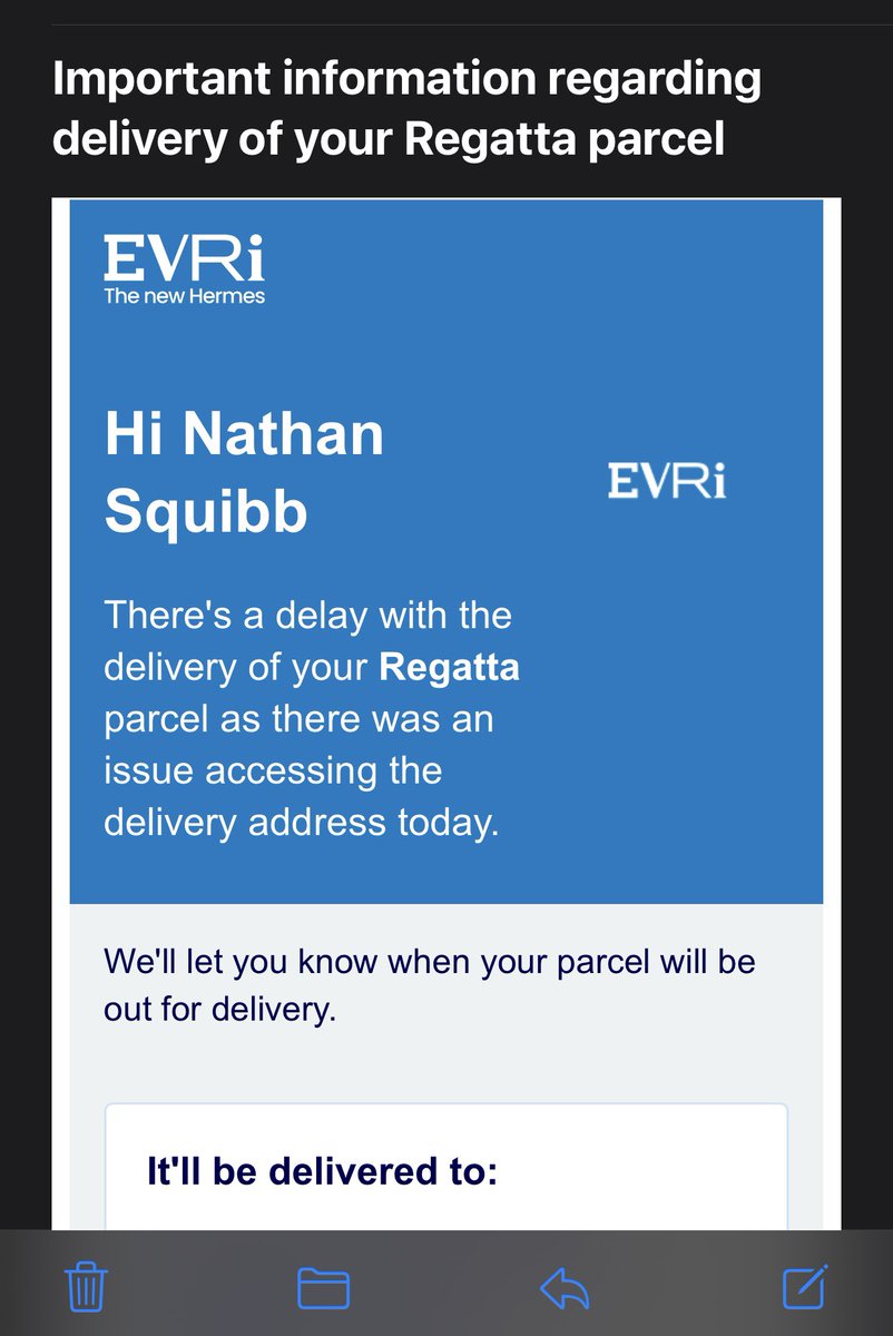 madeinbrasil70's tweet photo. When @Hermesparcels can’t be arsed to deliver to you cause your out in the sticks so they send you this 🙄
But the others times they find it https://t.co/pcmFWObQMh