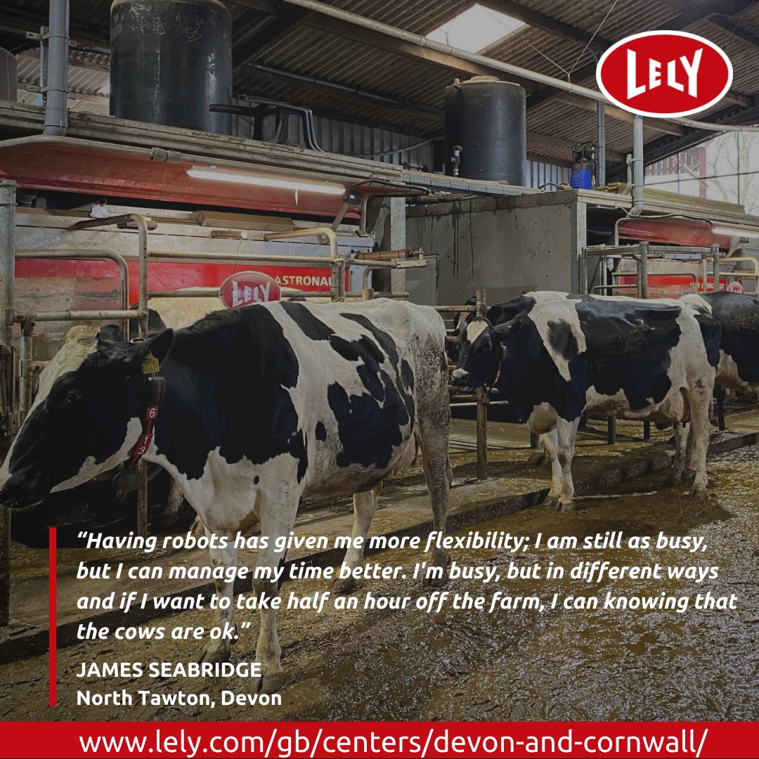 LelyHolsworthy's tweet image. James Seabridge recently installed 2 second-hand A4 robots on his farm in Devon &amp;amp; after just 3 months, he can already see the benefits of the robotic milking system.

Read the full testimonial here: lely.com/gb/centers/dev…

#testimonial #lelyastronaut #lelyrobot #teamdairy