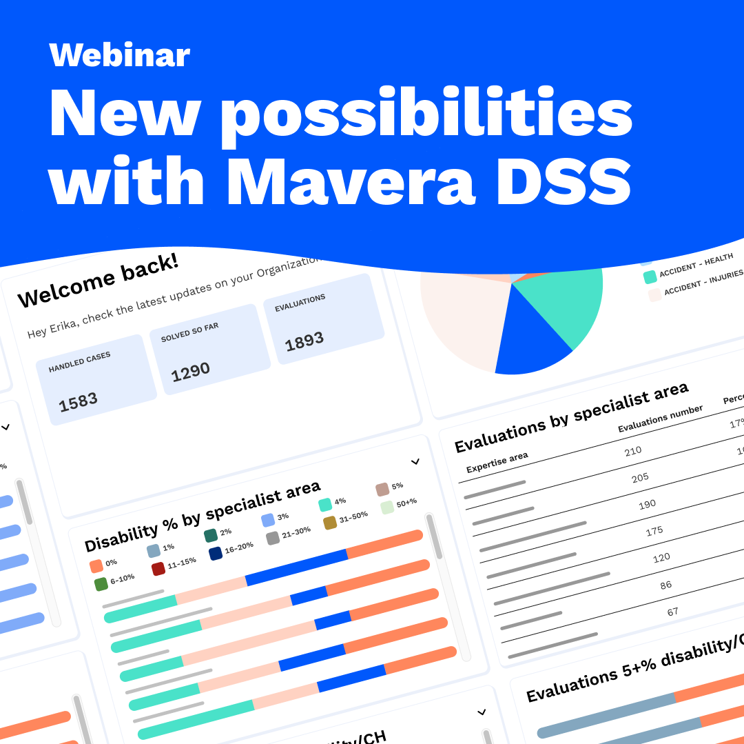 Hey every Claims Handler out there 👋
Next week, March 22, we will host a webinar on how you can save time and work smarter with Mavera DSS. This time the webinar will be held in Swedish.

Read more and sign up here hubs.ly/Q015X2Bd0