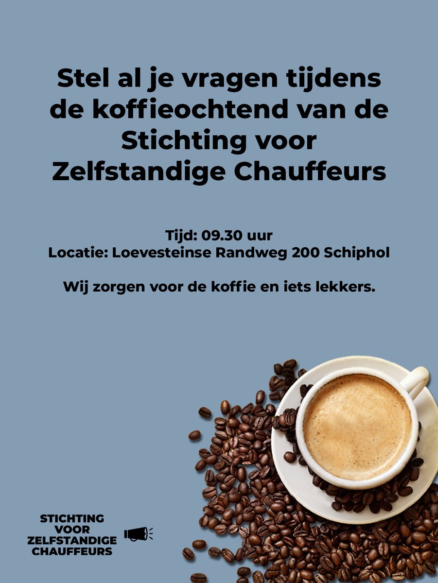 zelfstandigecha's tweet photo. Stel je vraag morgen aan het bestuur van de Stichting voor Zelfstandige Chauffeurs. Geen vraag maar wil je ons spreken over bijvoorbeeld de tijdelijke compensaties? Geen probleem! We staan je graag te woord. #durftevragen
#laatjehoren #TaxiDriver https://t.co/v8sCa51Bh0