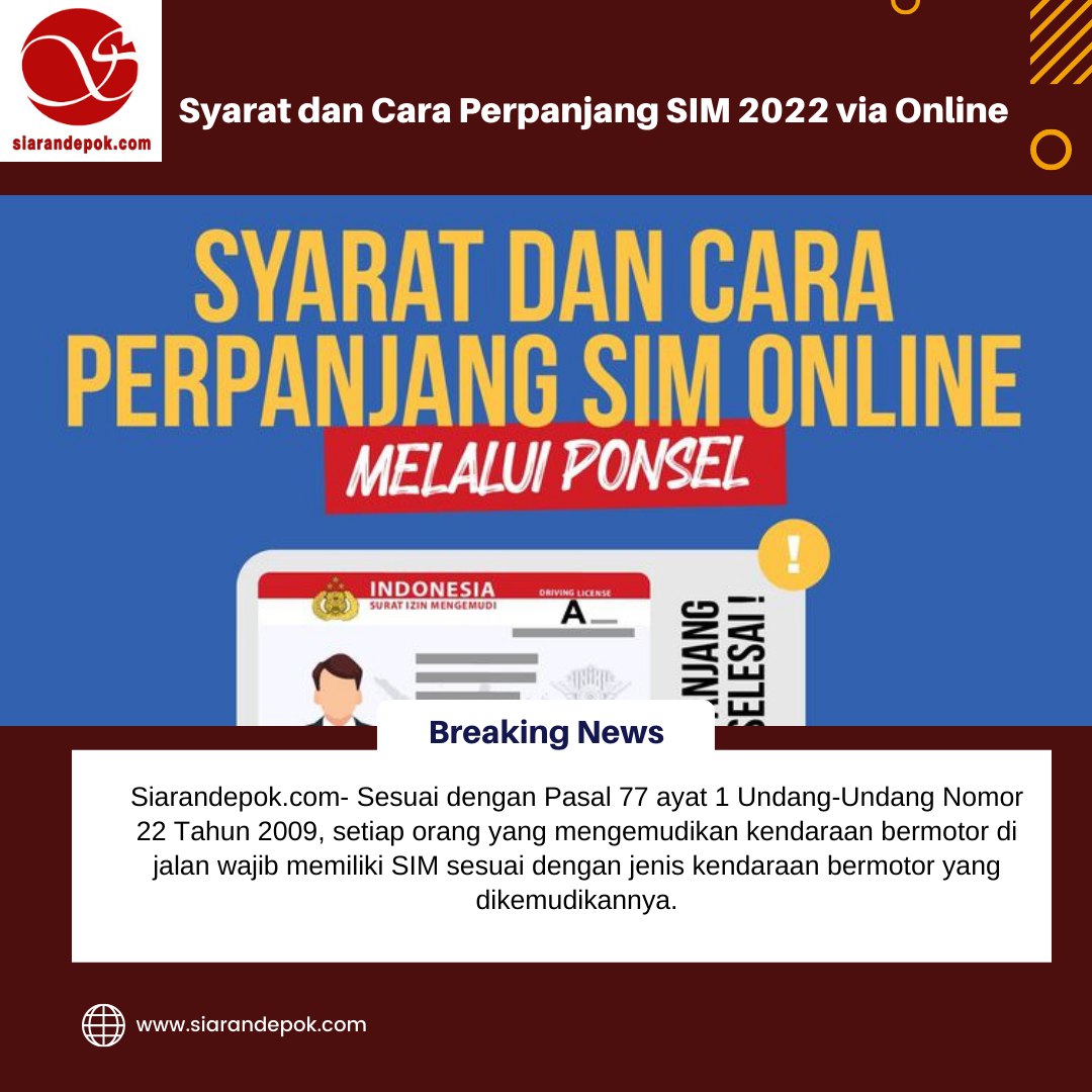 siarandepok's tweet photo. SIM harus diperpanjang setiap 5 tahun sekali, ini berlaku untuk SIM semua golongan.https://t.co/wNBVzG9cPM https://t.co/yxvIi89usV