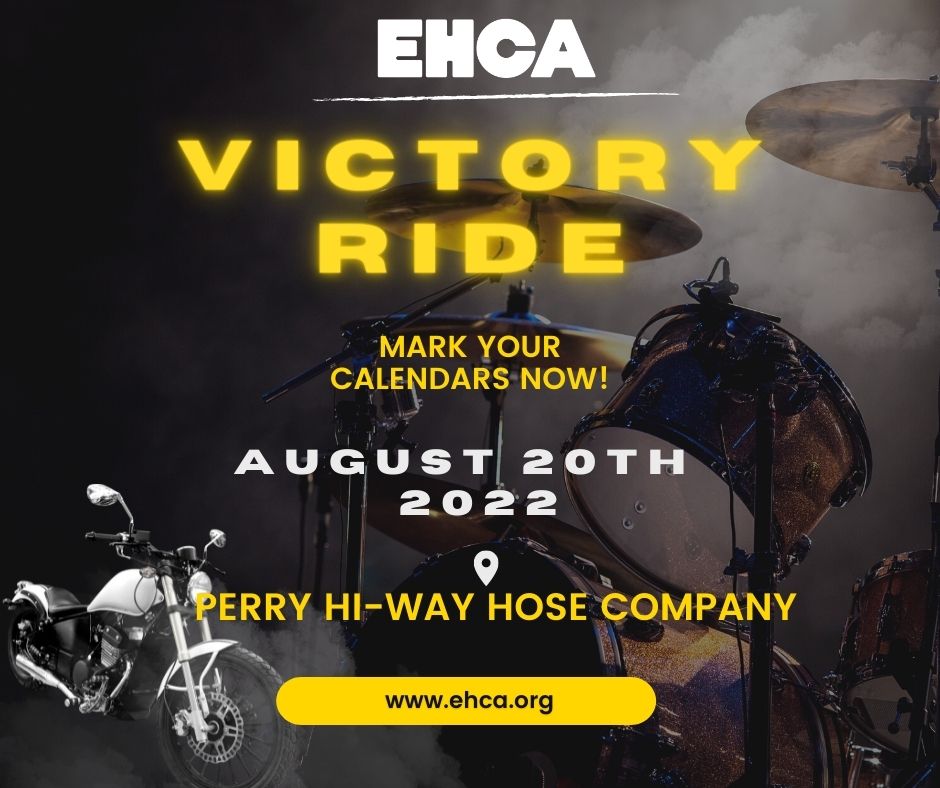 ehcainc's tweet image. EHCA&apos;s Victory Ride set for August 20th at Perry Hi-Way Hose Company - more info at ehca.org. #victoryride2022 #ehcadifference #funeventsinerie2022