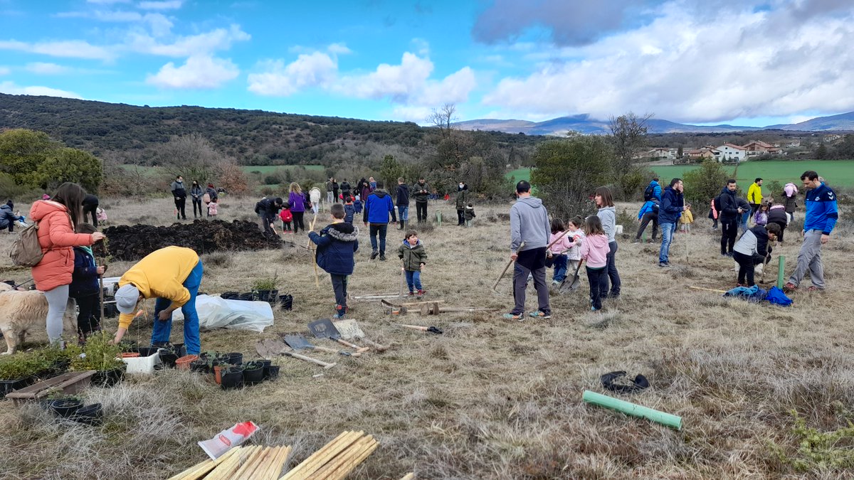 radio_vitoria's tweet photo. 🌳 Más de un centenar de alumn@s y sus familias plantaron este domingo especies autóctonas en una finca comunal del #concejo de #Apodaka
#Zigoitia #Gorbeialdea
🌈Entretenida mañana para los escolares de @San_Prudencio 👉 Acción por el clima
🎙️ Esta tarde en #Herrian @AcoaAke https://t.co/AiNObGlBt0