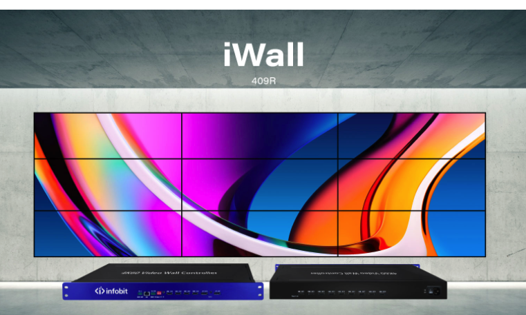 infobitav's tweet photo. INFOBIT 4K60 Video Wall Controller iWall 409R: 4 HDMI in, 9 HDMI out, 1 DP in and 1 DP loop-out, 1 3. 5mm Audio out, FPGA pure hardware, setup via IR remote. Image rotation, cascading for more than 3x3 wall. #infobit #videowallcontroller #iWall #409R https://t.co/YEfIsBXyRT https://t.co/blc7xkH6qp