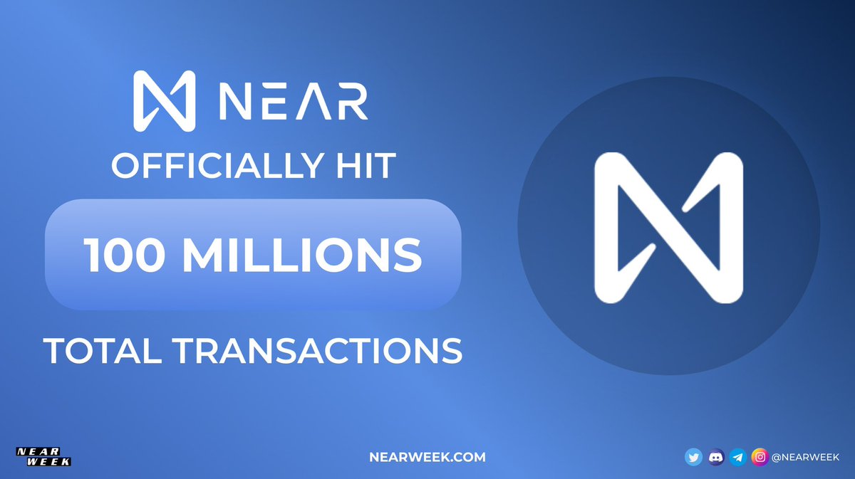 <a href="/NEARProtocol/">NEAR Protocol</a> just hit 100 million total transactions! ⚡️

probably nothing… 👀