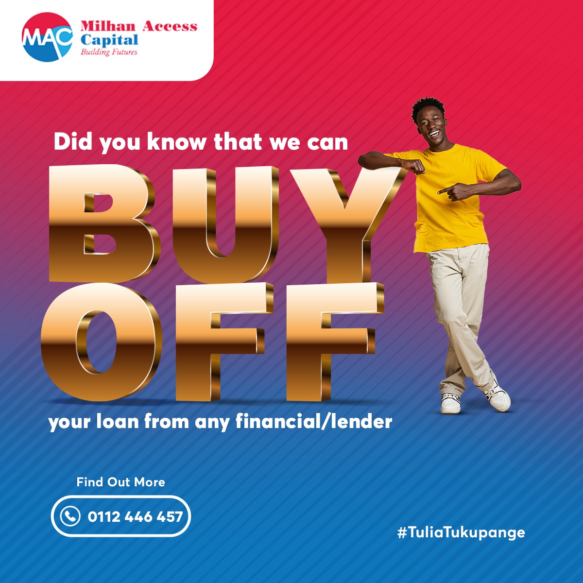 milhan_capital's tweet photo. In the spirit of building futures with #MilhanAccessCapital we have earned it easy for you to plan your finances. Don't get stuck while we can relieve your debt. Talk to us today.
#buyoff
#loans
Tel: +254 112 446457 https://t.co/3ik5DwnFqL